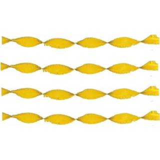 👉 Feestslinger geel papier 4x Crepe feest slingers