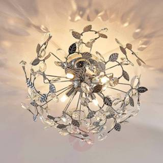 👉 Plafond lamp a++ chroom kristal metaal Bjarne - Plafondlamp in bladoptiek met