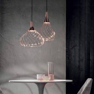 👉 Hang lamp koper a+ warmwit metaal Kooi-ontwerp - LED hanglamp Mongolfier_P2