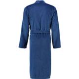 👉 Badjas mannen donkerblauw blauw velours katoen Cawö lengtemaat saphir