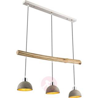 👉 Hang lamp grijs a++ metaal Hanglamp Jebel met drie betonkappen