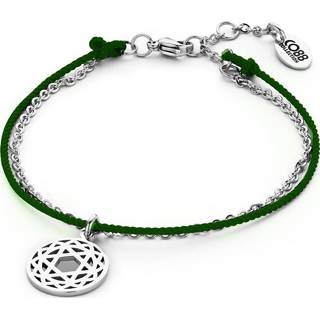 👉 Armband groen active CO88 Collection Chakra 8CB 90204 Stalen met Hanger - Heart Ø 15 mm Lengte 18 + 3 cm 8719874222723