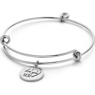 👉 Armband active CO88 Collection Beloved 8CB 90235 Stalen met Hangers - I Love You Mom One-size Rosékleurig 8719874225144