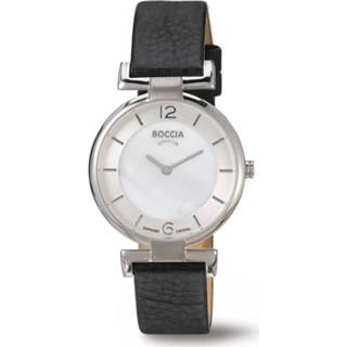 👉 Horloge titanium vrouwen zwart active zilverkleurig quartz saffierglas vierkant Boccia 3238-01 4040066217178