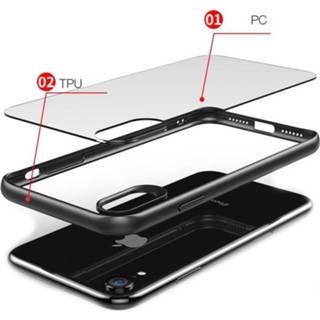 👉 Zwart XS hard kunststof Mobiq - Clear Hybrid Case iPhone Max 7106611012159