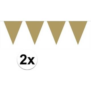 👉 Vlaggenlijn goud 2x Mini / slinger 300 cm
