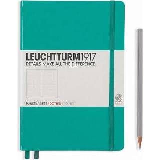👉 Notitieboek groen medium Leuchtturm1917 Notitieboekje A5 Blanco Emerald 4004117424809