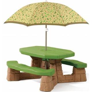 👉 Picknicktafel groen active met parasol 103,5 x 109,2 182,9 cm