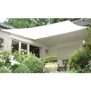 👉 Schaduwdoek tuin vierkant 360 x 360 cm crème wit HDPE lucht- en waterdoorlatend