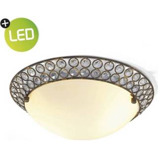 Plafondlamp bruin metaal modern binnen opbouw HOME SWEET LED glass Ø 30 cm 8715582978976