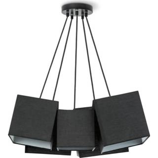 👉 Hanglamp zwart textiel metaal modern binnen plafond HOME SWEET blocks Ø 75 cm 8718808101752