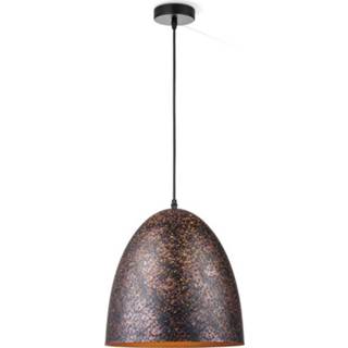 👉 Hanglamp bruin textiel metaal vintage binnen plafond HOME SWEET rusty C big Ø 30 cm 8718808022491