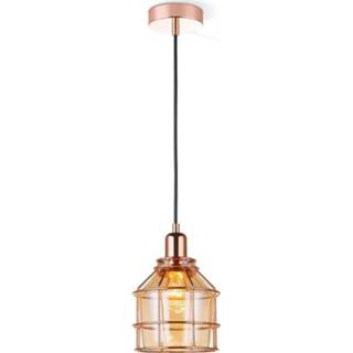 👉 Hanglamp glas vintage binnen plafond amber koper HOME SWEET meo B Ø 15,5 cm 8718808125789