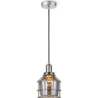 👉 Hanglamp staal glas vintage binnen plafond Grey Smoke HOME SWEET meo B Ø 15,5 cm 8718808125796