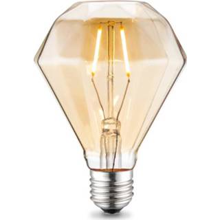 Glas modern binnen amber warm wit HOME SWEET E27 LED lamp diamond 95 deco 2W 160 lm ↕ 13,5 cm 8718808126809