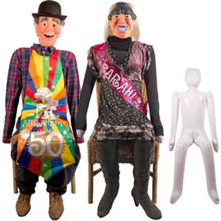 👉 Wit Opblaaspop Abraham of Sarah 50 Jaar - 1,44 mtr 8714572224277