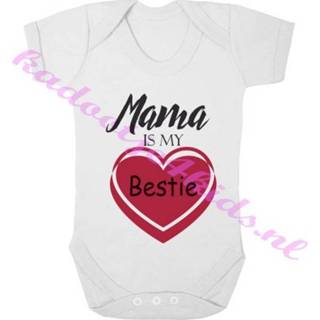 👉 Rompertje wit baby's Baby romper Mama is my bestie (wit) 7106596357412