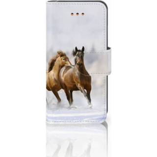 Apple iPhone 5 | 5s SE Uniek Boekhoesje Paarden 8718894169124