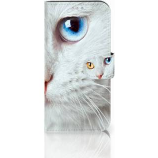 👉 Witte Samsung Galaxy S7 Uniek Boekhoesje Kat 8718894213735