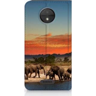 👉 Standcase Motorola Moto C Hoesje Design Olifanten 8718894246931