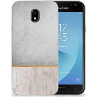 👉 Samsung Galaxy J3 2017 Uniek TPU Hoesje Wood Concrete 8718894247761