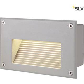 👉 Wand buitenverlichting grijs aluminium SLV Brick LED Downunder WARMWIT