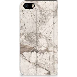 Standcase beige marmer IPhone SE|5S|5 Hoesje Design 8718894281888