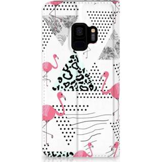 👉 Standcase Samsung Galaxy S9 Uniek Hoesje Flamingo Triangle 8718894304181