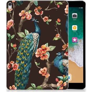 👉 Tablethoes Apple iPad Pro 10.5 Tablethoesje Design Pauw met Bloemen 8718894338308