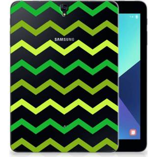 Tablethoes groen Samsung Galaxy Tab S3 9.7 Uniek Tablethoesje Zigzag 8718894359945