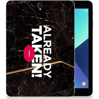 👉 Tablethoes zwart Samsung Galaxy Tab S3 9.7 Tablethoesje Design Already Taken Black 8718894373583