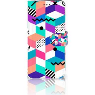 👉 Samsung Galaxy A8 2018 Boekhoesje Design Blocks Colorful 8718894373705