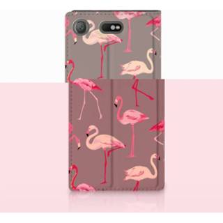 👉 Standcase Sony Xperia XZ1 Compact Uniek Hoesje Flamingo 8718894381823