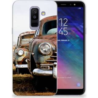 👉 Samsung Galaxy A6 Plus (2018) Uniek TPU Hoesje Vintage Auto 8718894387382