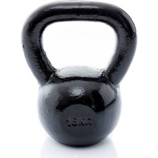 👉 Muscle Power Gietijzeren Kettlebell - Zwart - 16 kg