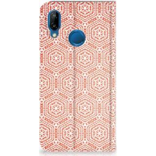 👉 Standcase oranje Huawei P20 Lite Uniek Hoesje Pattern Orange 8718894401873