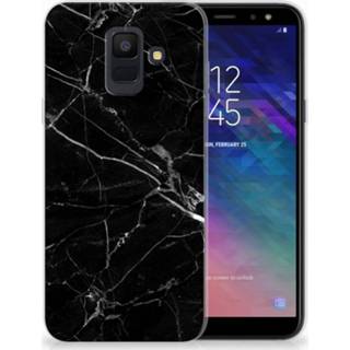 👉 Zwart marmer Samsung Galaxy A6 (2018) Uniek TPU Hoesje 8718894411193