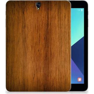 👉 Tablethoes hout Samsung Galaxy Tab S3 9.7 Uniek Tablethoesje Donker 8718894431108