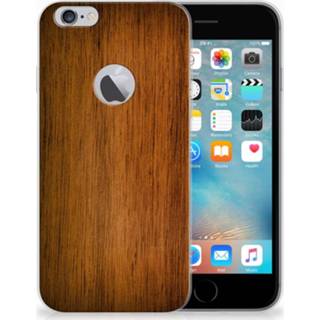 👉 Hout Apple iPhone 6 Plus | 6s Uniek TPU Hoesje Donker 8718894441091