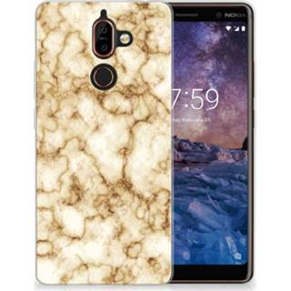 👉 Marmer goud Nokia 7 Plus Uniek TPU Hoesje 8718894475836