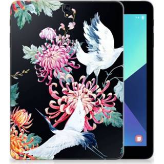 👉 Tablethoes Samsung Galaxy Tab S3 9.7 Uniek Tablethoesje Bird Flowers 8718894486146