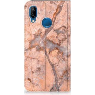 👉 Standcase oranje marmer Huawei P20 Lite Hoesje Design 8718894498811