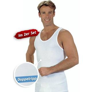 👉 Sportief onderhemd heren wit geribbeld 2-pack maat XXXL
