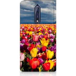 👉 Standcase Nokia 8 Uniek Hoesje Tulpen 8718894527740