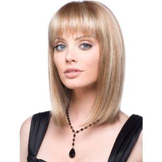 👉 Goud Stylish Natural Synthetic Straight Hair Style Wig-010a