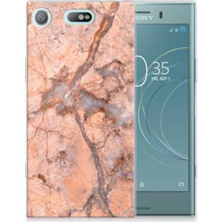 👉 Oranje marmer Sony Xperia XZ1 Compact TPU Hoesje Design 8718894575833