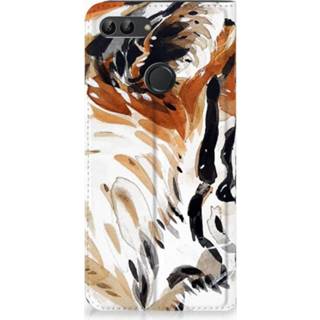 👉 Standcase Huawei P Smart Uniek Hoesje Watercolor Tiger 8718894586211