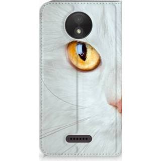 👉 Standcase witte Motorola Moto C Plus Uniek Hoesje Kat 8718894596050