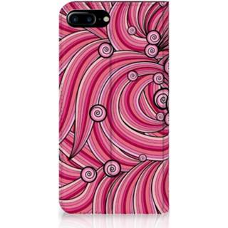 Standcase roze Apple iPhone 7 Plus | 8 Uniek Hoesje Swirl Pink 8718894613610