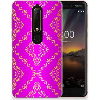 👉 Roze Nokia 6 (2018) Uniek TPU Hoesje Barok 8718894615751